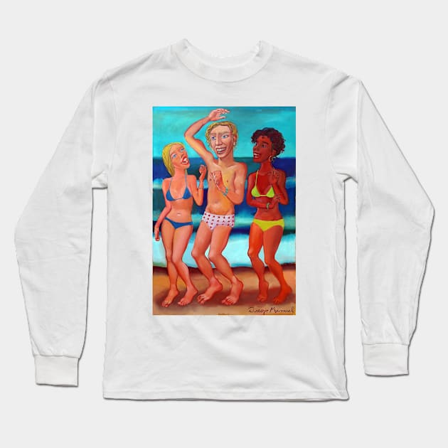 Dancing on the beach 10 Long Sleeve T-Shirt by diegomanuel